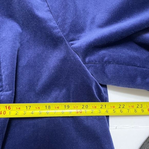 Talbots Womens Royal Blue Velvet Blazer Jacket Size 14W Whimsygoth Fairy Grunge - Picture 6 of 7